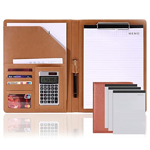 PU-Sitzungskarte, A4 Klemmbrett-Portfolio, PU-Leder, Dokumenten-Organizer, mehrfarbig(Brown,12-digit+Sign in this*3) von QCKNKMGG