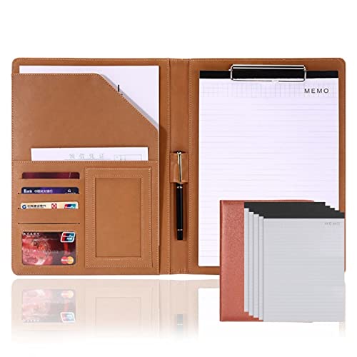 PU-Sitzungskarte, A4 Klemmbrett-Portfolio, PU-Leder, Dokumenten-Organizer, mehrfarbig(Brown,Sign in this*5) von QCKNKMGG