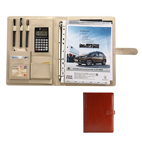 PU-Sitzungskarte, A4-Klemmbrett-Portfolio-Ordner aus PU-Leder mit Ringordner, mehrfarbig(Brown) von QCKNKMGG