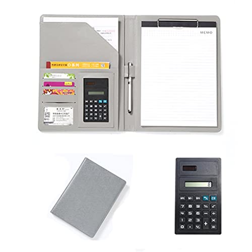 PU-Sitzungskarte, A4 Pu Leder Klemmbrett Ordner Organizer Portfolio Multicolor(Light Gray) von QCKNKMGG