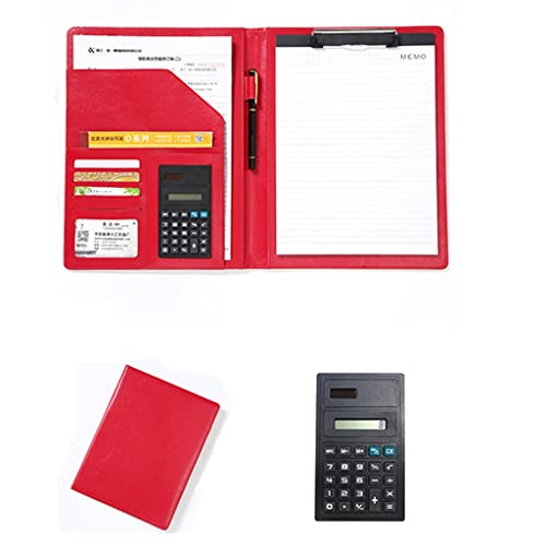 PU-Sitzungskarte, A4 Pu Leder Klemmbrett Ordner Organizer Portfolio Multicolor(Red) von QCKNKMGG