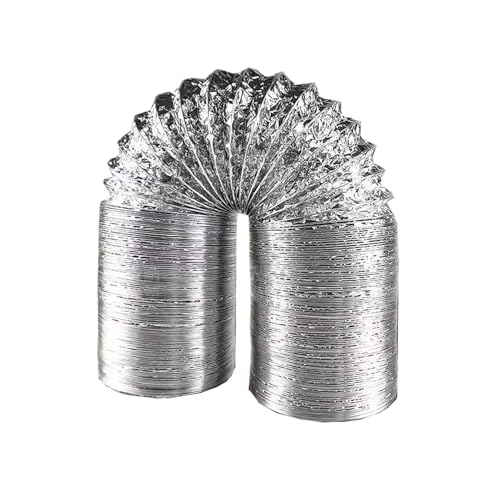 QCKNKMGG EIN versteh versteh ich Nicht. Lüftungskanäle, Aluminiumfolie, Luftkanäle, Flexibler Kanalschlauch, 2 Klemmen inklusive 80/100/120/150/160/170/180/200/250/300 mm(2m 120mm) von QCKNKMGG