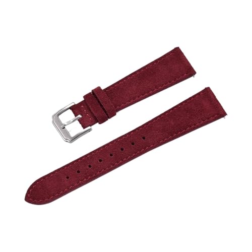 Retro-Mad-Uhr mit Schale, Leder-Uhrenarmband mit Schnellverschluss-Dornschließe, Mehrfarbig, mehrere Größen(Wine Red,19mm) von QCKNKMGG