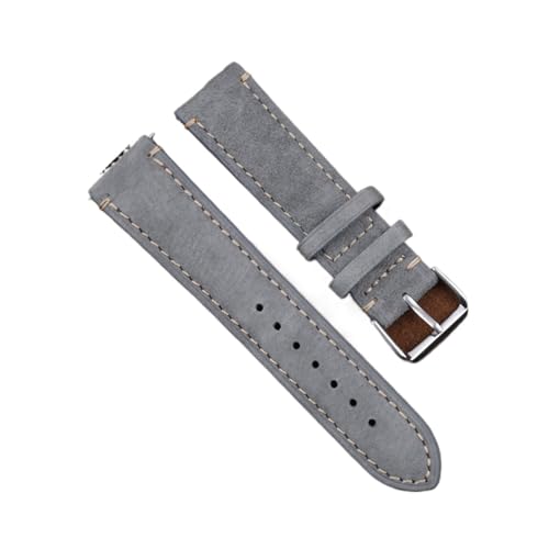 Retro-Mad-Uhr mit Schale, Uhrenarmband aus Wildleder, 20 cm, mehrere Größen, Mehrfarbig, mit Montagewerkzeugen(Gray with Line,18mm) von QCKNKMGG