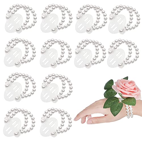 QDDS 12 Stück Brautjungfern Blume für Handgelenk, Hochzeit, Corsage, Armbänder, Perlen, elastisch, für Hochzeit, Festival, Strandparty, Ballzubehör QDDS 12 Stück Brautjungfern Blume für Handgelenk, Hochzeit, Corsage, Armbänder, Perlen, elastisch, für Hochzeit, Festival, Strandparty, Ballzubehör von QDDS