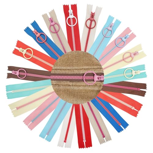 10 Farbige Reißverschlüsse aus Kunstharz, 30 cm, Reißverschlüsse zum Nähen und Basteln – 10 Farben von QDDfufu