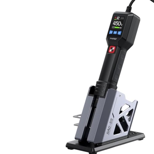 Mikro Heißluftgebläse 550W mit Ständer BGA Nacharbeits LCD Digital Haartrockner Lötheißluftpistole für Schweißreparaturwerkzeuge (SAG-55 Pro Set) von QDTimes