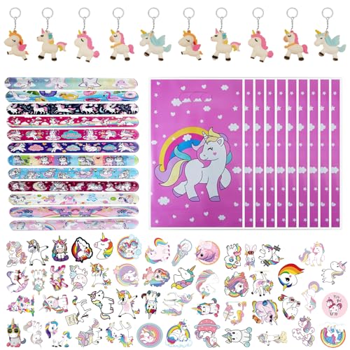 Einhorn Mitgebsel Kindergeburtstag Mitbringsel, 82pcs Geburtstag Gastgeschenke Set mit Geschenktüten Schnapparmbänder Schlüsselanhänger Stickers, Kinder Party Kleine Geschenke Give Aways für Mädchen Einhorn Mitgebsel Kindergeburtstag Mitbringsel, 82pcs Geburtstag Gastgeschenke Set mit Geschenktüten Schnapparmbänder Schlüsselanhänger Stickers, Kinder Party Kleine Geschenke Give Aways für Mädchen von QDUODUO