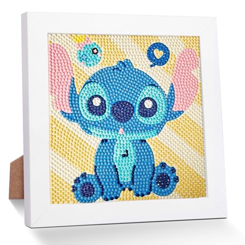 QDUODUO Diamond Painting mit Rahmen für Kinder ab 6 Jahre und Erwachsene Anfänger, Cartoon 5D Diamant Malerei Bilder, 18x18cm Kleine DIY Bastelset, Mosaikherstellung Basteln Kit für Jungen Mädchen von QDUODUO