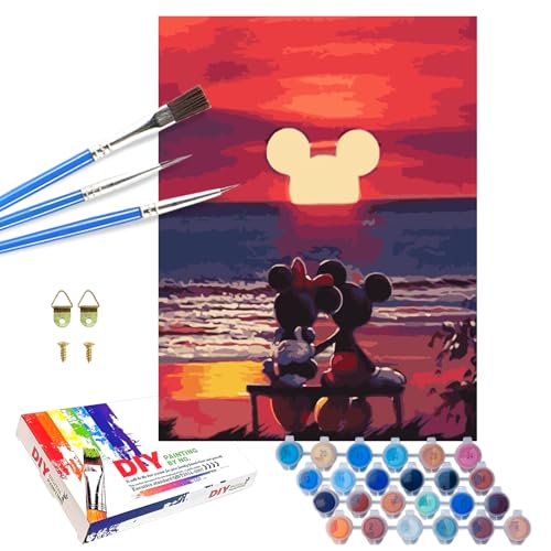 QDUODUO Malen Nach Zahlen Kinder Erwachsene, 40x50cm Groß Cartoon Anime Micky Minie Maus Painting Bastelset mit Leinwand Pinseln Acrylpigment, DIY Gemälde Basteln Kit für Jungen Mädchen ab 6 Jahre QDUODUO Malen Nach Zahlen Kinder Erwachsene, 40x50cm Groß Cartoon Anime Micky Minie Maus Painting Bastelset mit Leinwand Pinseln Acrylpigment, DIY Gemälde Basteln Kit für Jungen Mädchen ab 6 Jahre von QDUODUO