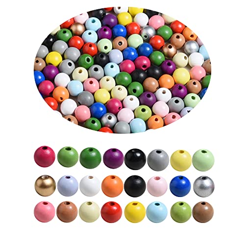 230 Stück Bunte Holzperlen Runde Holzperlen 14mm DIY Basteln 23 Farben Natürliche Gemalte Holzperlen Lose Perlen für Home Party Festival Dekoration (Gemischte Farbe, 14mm 230 Stück Bunte Holzperlen Runde Holzperlen 14mm DIY Basteln 23 Farben Natürliche Gemalte Holzperlen Lose Perlen für Home Party Festival Dekoration (Gemischte Farbe, 14mm von QDXATIVP