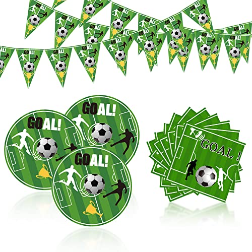 Fußball-Partyzubehör, 1 Fußballbanner, 20 Servietten, 10 Teller für WM, Sportveranstaltungen, Fußballspiele, Fußball-Mottopartys, Geburtstage, Dekorationen für Fußballpartys. Fußball-Partyzubehör, 1 Fußballbanner, 20 Servietten, 10 Teller für WM, Sportveranstaltungen, Fußballspiele, Fußball-Mottopartys, Geburtstage, Dekorationen für Fußballpartys. von QEEQPF