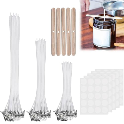QEEROYO 150 Stück Kerzendocht, Cotton Candle Wick, Kerzen Dochte, 10/15/20 cm Kerzenherstellung Zubehör, Kerzendochte für Kerzen, Kerzendocht Set, Kerzendocht Kerzenherstellung Zubehör von QEEROYO