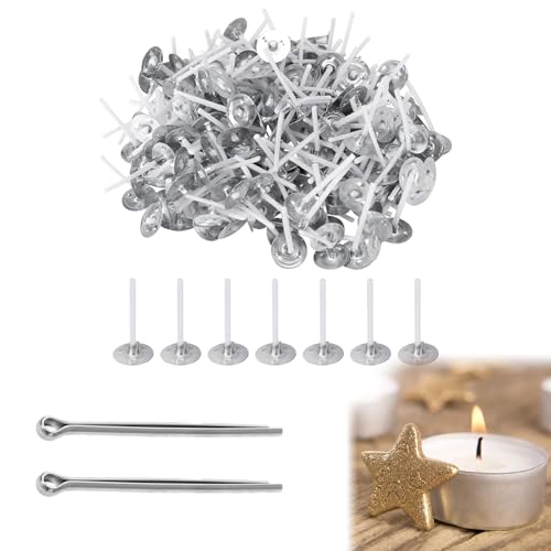 200 Stück Kerzendocht, Kerzendochte für Kerzen, Dochte für Kerzen, Kerzen Selber Machen Set, Kerzendochte 26mm Lang, Candle Wick Set, für Teelichter für die Kerzenherstellung Candle Teelichtdochte von QEEROYO