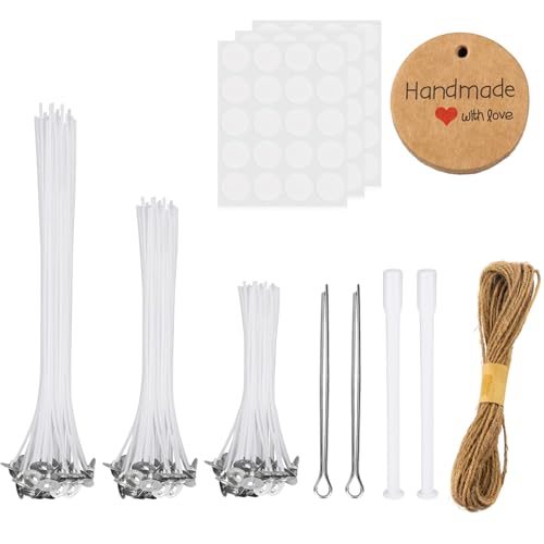 60 Stück Kerzendocht, Kerzendochte für Kerzen, Dochte für Kerzen, Kerzen Selber Machen Set, 3 Verschiedenen Größen Kerzendochte(10/15/20cm), Candle Wick Set, Kerzendocht für Kerzen Selber Machen von QEEROYO