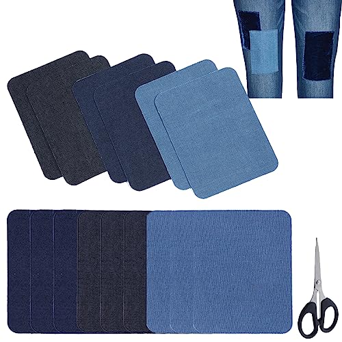 Flicken Zum Aufbügeln, Bügelflicken, 15 Stück Jeans Reparaturset, Flicken, Aufnäher Zum Aufbügeln, Jeans Flicken Zum Aufbügeln Innen, Flicken Selbstklebend Stoff, Bügelflicken, für Jeansreparatur von QEEROYO