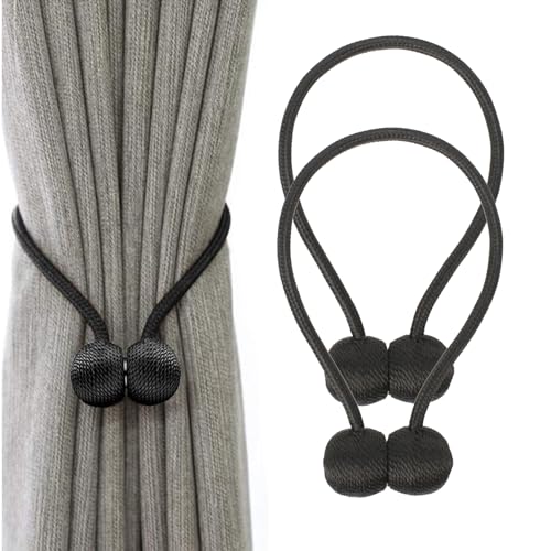 QEEROYO 2 Stück Magnetische Gardinen Raffhalter, Vorhang Halter, Starke Magnetische Vorhang-Raffhalter, Vorhang Riemen Clip, Home, Büro, Dekoration, Minimalistischer Stil, Schwarz QEEROYO 2 Stück Magnetische Gardinen Raffhalter, Vorhang Halter, Starke Magnetische Vorhang-Raffhalter, Vorhang Riemen Clip, Home, Büro, Dekoration, Minimalistischer Stil, Schwarz von QEEROYO