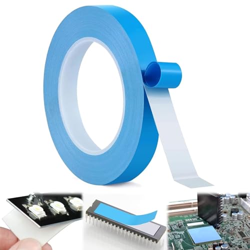 QEEROYO Thermisches Klebeband Leitend, Wärmeleitendes Doppelseitiges, Klebeband Wärmeleitendes, Wärmeklebeband, Thermisches Klebeband Wärmeleitfähiger, Selbstklebend Wärmeleitband Tape, 25m x 10mm von QEEROYO