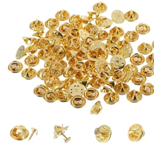 50 Stück Schmetterling Pin Clutch, Schmetterling Kupplung, Verschlüsse Butterfly Clips Pin, Anstecker Pin, Befestigungen für Anstecker, Rücken Schmetterling Kupplung, Pin Backs Schmetterling Krawatte von QEEROYO