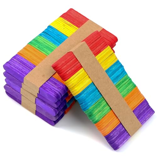 QEEYON 300 Stück Bunte Holzstiele Eisstiele Holz, Eisstiele zum Basteln, Holzspatel zum Basteln und Bunt Holz Eisstiele, Umrühren Holzstiele, Eisstäbchen Holz für DIY Handwerk,65x10x2mm QEEYON 300 Stück Bunte Holzstiele Eisstiele Holz, Eisstiele zum Basteln, Holzspatel zum Basteln und Bunt Holz Eisstiele, Umrühren Holzstiele, Eisstäbchen Holz für DIY Handwerk,65x10x2mm von QEEYON
