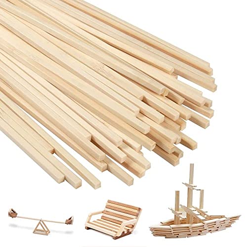 QEEYON Bambusstäbe zum Basteln, 30 Stück Holzstäbe 30 cm x 5 mm x 5 mm, Unbehandelte Naturholz Hochwertige Bambusstock für Handwerk und Heimwerker von QEEYON