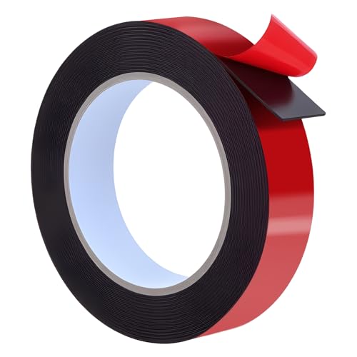 QEEYON Doppelseitiges Klebeband Extra Stark - 5m x 25mm Doppelklebeband Wasserfest und Hochtemperaturbeständig Montageband für Auto, Heim- und Büro von QEEYON