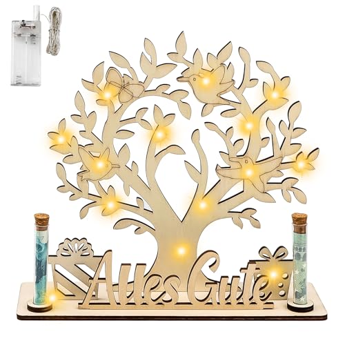 QEEYON Geldbaum aus Holz mit LED Lichterkette, Geldbaum Geschenk,Lebensbaum Deko,Hochzeit Geschenk, Geldgeschenke Geburtstag, Geldgeschenke Verpackung für Männer Frauen Brautpaar QEEYON Geldbaum aus Holz mit LED Lichterkette, Geldbaum Geschenk,Lebensbaum Deko,Hochzeit Geschenk, Geldgeschenke Geburtstag, Geldgeschenke Verpackung für Männer Frauen Brautpaar von QEEYON