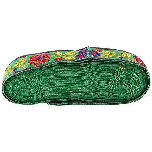 QELLON Blumen-Jacquard-Bandbesatz,NäHen,Gewebtes Jacquardband,Vintage-Gestickter Spitzenbandstoff für Dekorbesatz, D von QELLON