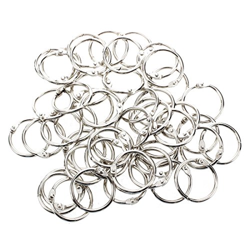 QELLON Heftklammer-Binder, 30 mm Außendurchmesser, lose Blätter, Schlüsselanhänger, 50 Stück QELLON Heftklammer-Binder, 30 mm Außendurchmesser, lose Blätter, Schlüsselanhänger, 50 Stück von QELLON