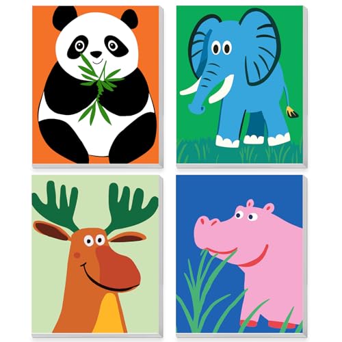 QENSPE 4 Stück Malen Nach Zahlen Kinder mit Rahmen ab 6-12 Jahre Mädchen und Junge Geschenk, Panda Elefant Elch Nilpferd Paint by Numbers Farbiges Leinwand Acryl Ölgemälde Set Heimdekoration 20x25cm QENSPE 4 Stück Malen Nach Zahlen Kinder mit Rahmen ab 6-12 Jahre Mädchen und Junge Geschenk, Panda Elefant Elch Nilpferd Paint by Numbers Farbiges Leinwand Acryl Ölgemälde Set Heimdekoration 20x25cm von QENSPE