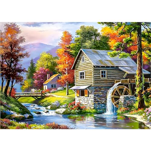 QENSPE 5D DIY Diamond Painting Erwachsene Kits, Landschaft Diamond Painting Bilder, Fluss Baum Mosaikherstellung Malen Nach Zahlen Full Drill Malerei Kits für Home Wand Décor 30 x 40cm QENSPE 5D DIY Diamond Painting Erwachsene Kits, Landschaft Diamond Painting Bilder, Fluss Baum Mosaikherstellung Malen Nach Zahlen Full Drill Malerei Kits für Home Wand Décor 30 x 40cm von QENSPE