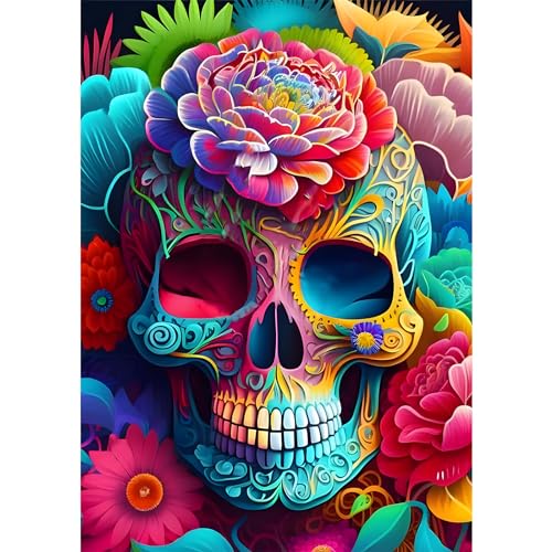 QENSPE 5D Diamond Painting Bunt Totenkopf Diamant Painting Bilder DIY Diamond Art Set Erwachsene, Full Totenkopf Diamant Kunst Malerei Stickerei Set Kreuzstich Bilder Home Wand Dekor 30x40cm QENSPE 5D Diamond Painting Bunt Totenkopf Diamant Painting Bilder DIY Diamond Art Set Erwachsene, Full Totenkopf Diamant Kunst Malerei Stickerei Set Kreuzstich Bilder Home Wand Dekor 30x40cm von QENSPE