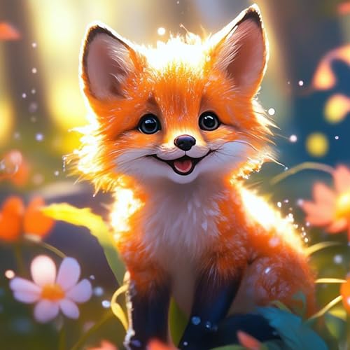 QENSPE 5D Diamond Painting Kit Cartoon Fuchs Diamant Kunst Set Komplett für Erwachsene, DIY Diamant Malerei Tier Set Anfänger Kristall Stickerei Set, Heim Wand Dekor Geschenk, 30x30 cm QENSPE 5D Diamond Painting Kit Cartoon Fuchs Diamant Kunst Set Komplett für Erwachsene, DIY Diamant Malerei Tier Set Anfänger Kristall Stickerei Set, Heim Wand Dekor Geschenk, 30x30 cm von QENSPE