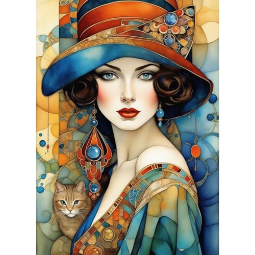 QENSPE 5D Diamond Painting Kit für Erwachsene, Vintage-Dame Diamant Kunst Set Komplett, DIY Diamant Malerei Vintage Set Anfänger Kristall Stickerei Set, Heim Wand Dekor Geschenk, 30x40 cm QENSPE 5D Diamond Painting Kit für Erwachsene, Vintage-Dame Diamant Kunst Set Komplett, DIY Diamant Malerei Vintage Set Anfänger Kristall Stickerei Set, Heim Wand Dekor Geschenk, 30x40 cm von QENSPE