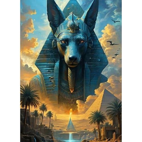 QENSPE Ägypten Landschaft Diamond Painting Set für Erwachsene, Diamond Painting Fantasie Diamond Art, Kristall Diamant Kunst mit Werkzeugen DIY Handwerk für Haus Zimmer Wand Dekor 30x40cm von QENSPE
