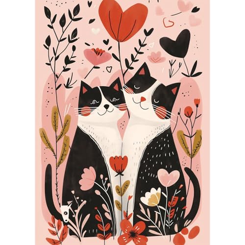 QENSPE Abstrakte Katze Diamond Painting Set für Erwachsene, 5D Diamond Painting Herz Diamond Art mit Werkzeugen, Kristall Diamant Kunst DIY Handwerk für Haus Zimmer Wand Dekor 30x40cm QENSPE Abstrakte Katze Diamond Painting Set für Erwachsene, 5D Diamond Painting Herz Diamond Art mit Werkzeugen, Kristall Diamant Kunst DIY Handwerk für Haus Zimmer Wand Dekor 30x40cm von QENSPE