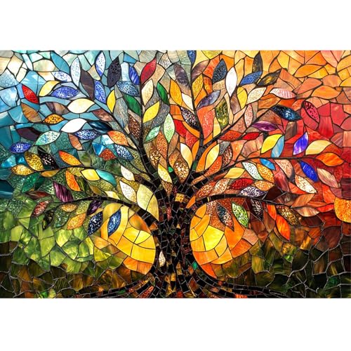 QENSPE Baum des Lebens Diamond Painting Set für Erwachsene, 5D Diamond Painting Buntes Diamond Art mit Werkzeugen, Kristall Strass Diamant Kunst DIY Handwerk für Home Wand Dekor 30x40 cm von QENSPE