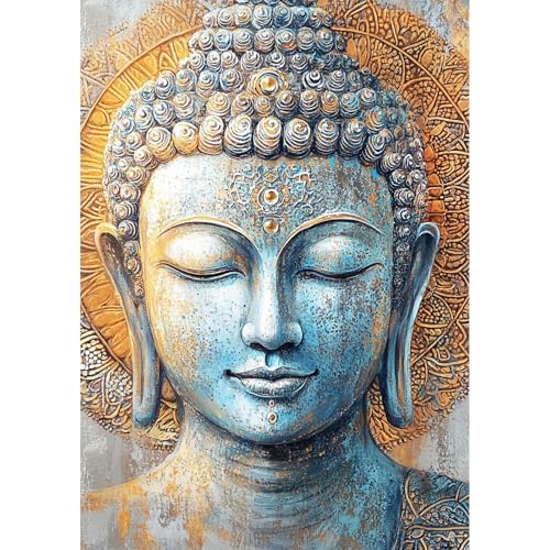 QENSPE Buddha-Gesicht Diamond Painting, Abstraktes Diamonds Art Set Erwachsene, 5D Diamant Malerei DIY Diamants Kunst Handwerk für Haus Zimmer Wand Dekor 30x40cm von QENSPE