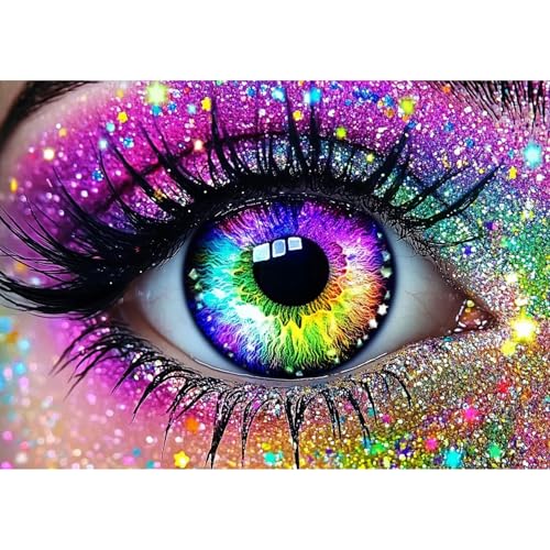 QENSPE Diamond Painting Buntes Auge, Diamond Art Set Erwachsene, Kristall Diamant Malerei DIY Diamant Kunst Handwerk für Haus Zimmer Wand Dekor 30x40cm von QENSPE