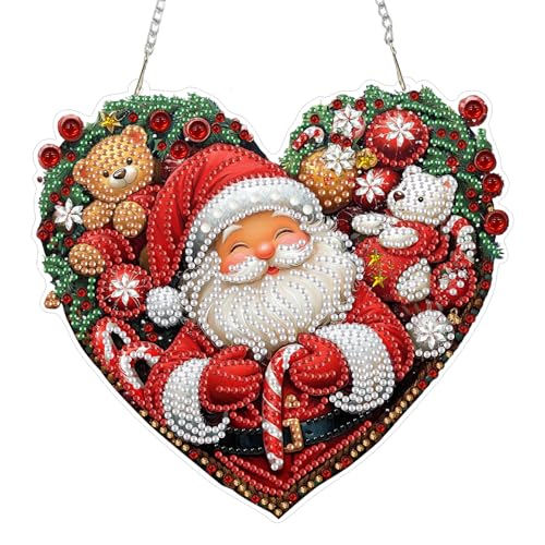 QENSPE Diamond Painting DIY Weihnachtsmann Diamant Malerei Anhänger für Erwachsene Anfänger, Herz Speziell Geformte Strasssteine Gem Arts Hängende Fenster Wand Tür Garten Ornamente, Doppelseitig QENSPE Diamond Painting DIY Weihnachtsmann Diamant Malerei Anhänger für Erwachsene Anfänger, Herz Speziell Geformte Strasssteine Gem Arts Hängende Fenster Wand Tür Garten Ornamente, Doppelseitig von QENSPE