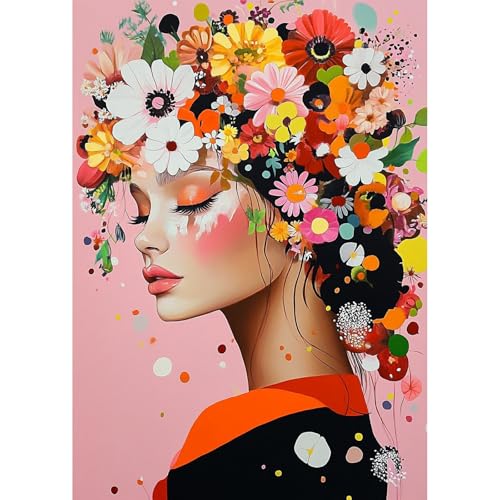 QENSPE Diamond Painting Dame und Blumen, Diamond Art Set Erwachsene, Kristall Diamant Malerei DIY Diamant Kunst Handwerk für Haus Zimmer Wand Dekor 30x40cm QENSPE Diamond Painting Dame und Blumen, Diamond Art Set Erwachsene, Kristall Diamant Malerei DIY Diamant Kunst Handwerk für Haus Zimmer Wand Dekor 30x40cm von QENSPE