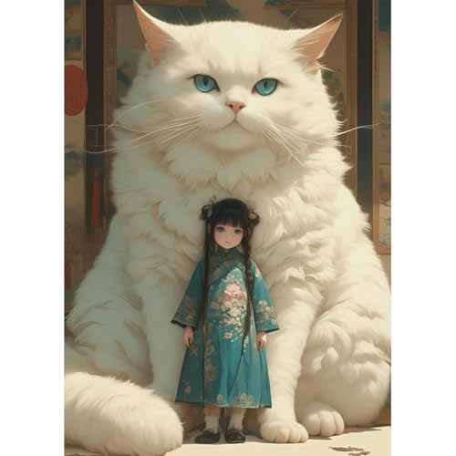 QENSPE Diamond Painting Groß Katze, Kleiner Mensch Diamond Art Set Erwachsene, Kristall Diamant Malerei DIY Diamant Kunst Handwerk für Haus Zimmer Wand Dekor 30x40cm QENSPE Diamond Painting Groß Katze, Kleiner Mensch Diamond Art Set Erwachsene, Kristall Diamant Malerei DIY Diamant Kunst Handwerk für Haus Zimmer Wand Dekor 30x40cm von QENSPE