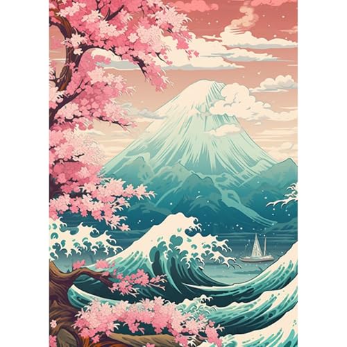QENSPE Diamond Painting Landschaft 5D Diamant Komplett, Berg Diamant Painting Set für Erwachsene, Fantasie Diamond Art Malerei DIY Diamant Kunst Handwerk für Anfänger Wand Dekor 30x40 cm von QENSPE