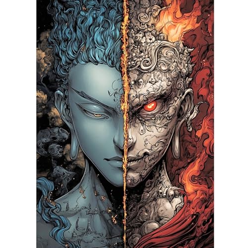QENSPE Diamond Painting Menschliche, Dämon Diamonds Art Set Erwachsene, 5D Diamant Malerei DIY Diamants Kunst Handwerk für Haus Zimmer Wand Dekor 30x40cm von QENSPE