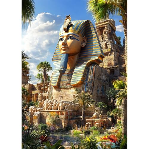 QENSPE Diamond Painting Pyramide, Fantasie Landschaft Diamond Art Set Erwachsene, Kristall Diamant Malerei DIY Diamant Kunst Handwerk für Haus Zimmer Wand Dekor 30x40cm von QENSPE