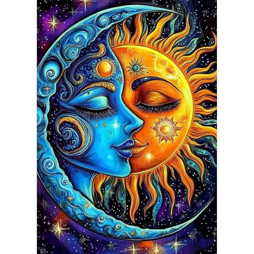QENSPE Diamond Painting Sonne und Mond, Abstrakte Diamond Art Set Erwachsene, Kristall Diamant Malerei DIY Diamant Kunst Handwerk für Haus Zimmer Wand Dekor 30x40cm QENSPE Diamond Painting Sonne und Mond, Abstrakte Diamond Art Set Erwachsene, Kristall Diamant Malerei DIY Diamant Kunst Handwerk für Haus Zimmer Wand Dekor 30x40cm von QENSPE