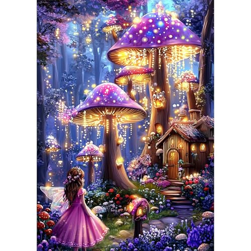 QENSPE Fantasy Wald Diamond Painting, Pilz Diamonds Art Set Erwachsene, 5D Diamant Malerei DIY Diamants Kunst Handwerk für Haus Zimmer Wand Dekor 30x40cm QENSPE Fantasy Wald Diamond Painting, Pilz Diamonds Art Set Erwachsene, 5D Diamant Malerei DIY Diamants Kunst Handwerk für Haus Zimmer Wand Dekor 30x40cm von QENSPE
