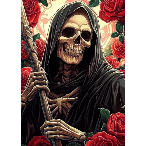 QENSPE Halloween Diamond Painting Kit Erwachsene, Diamond Art Grim Reaper Skelett, 5D Diamant Malerei DIY Gems Kreuznähte Diamants Kunst Handwerk für Haus Zimmer Wand Dekor 30x40cm QENSPE Halloween Diamond Painting Kit Erwachsene, Diamond Art Grim Reaper Skelett, 5D Diamant Malerei DIY Gems Kreuznähte Diamants Kunst Handwerk für Haus Zimmer Wand Dekor 30x40cm von QENSPE