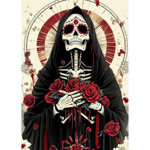 QENSPE Halloween Diamond Painting Kit Erwachsene, Diamond Art Mutter Maria, 5D Diamant Malerei DIY Gems Kreuznähte Diamants Kunst Handwerk für Haus Zimmer Wand Dekor 30x40cm von QENSPE