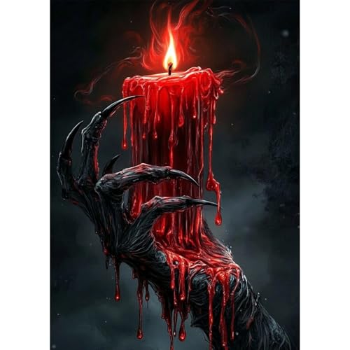 QENSPE Halloween Diamond Painting Kit Erwachsene, Diamond Art Teufel Claw Kerze, 5D Diamant Malerei DIY Gems Kreuznähte Diamants Kunst Handwerk für Haus Zimmer Wand Dekor 30x40cm QENSPE Halloween Diamond Painting Kit Erwachsene, Diamond Art Teufel Claw Kerze, 5D Diamant Malerei DIY Gems Kreuznähte Diamants Kunst Handwerk für Haus Zimmer Wand Dekor 30x40cm von QENSPE
